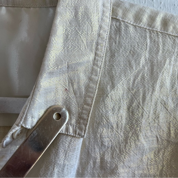 J. McLaughlin Button Up Cream w/ Gold Metallic Long Sleeve Collared Shirt Sz XL - Picture 11 of 16